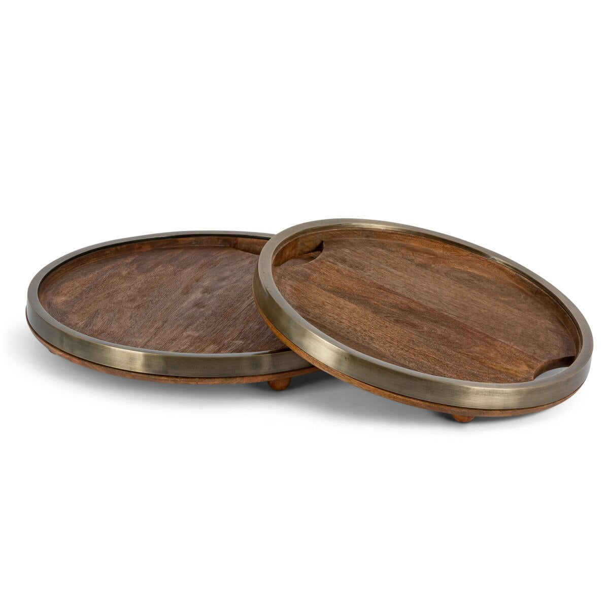 Mango Wood Round Tray Set