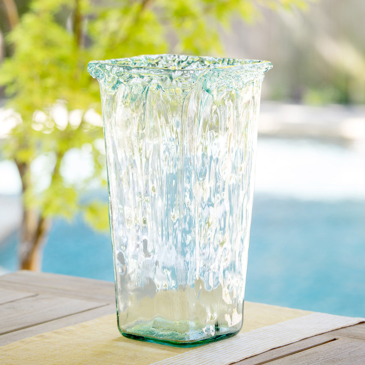 Oceana Organic Glass Square Vase