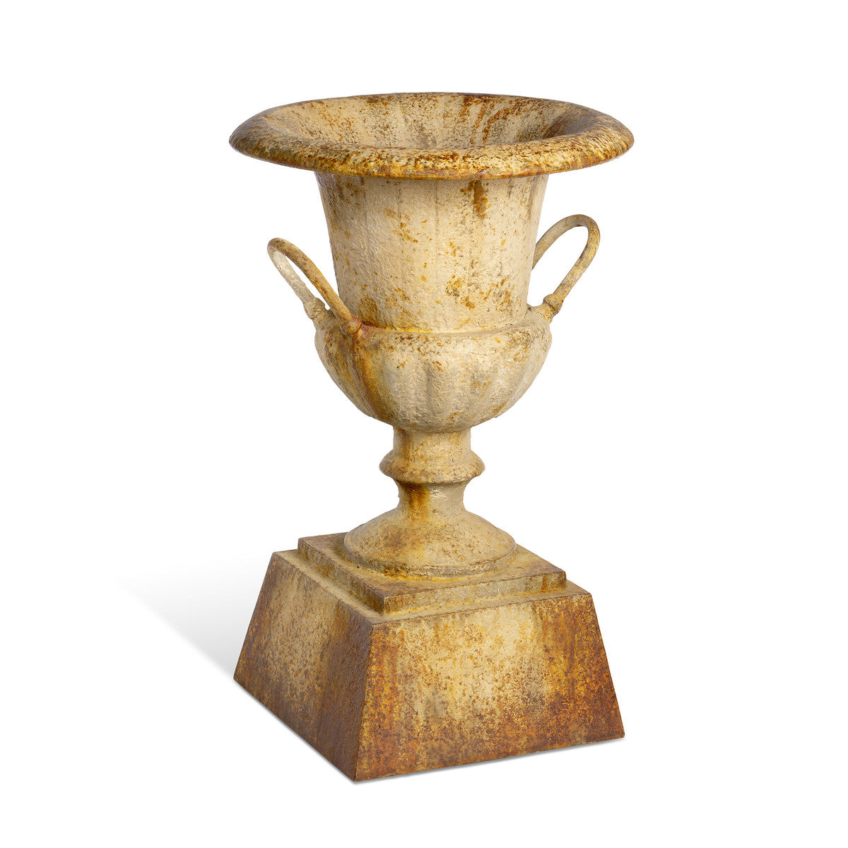 Fluted Metal Urn with Pedestal