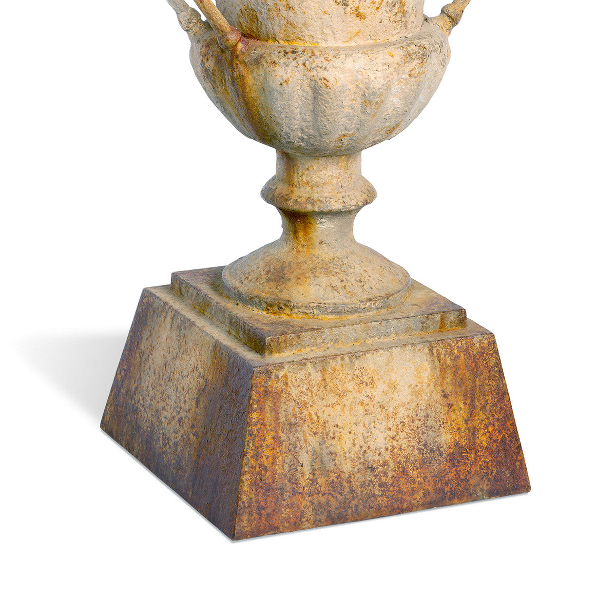 Fluted Metal Urn with Pedestal