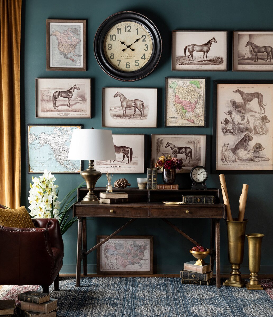 Vintage North American Wood Framed Map