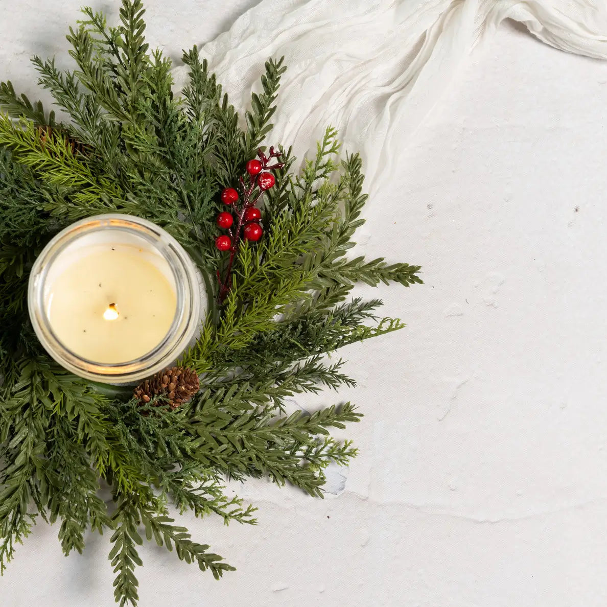 Hemlock & Cedar Candle Ring