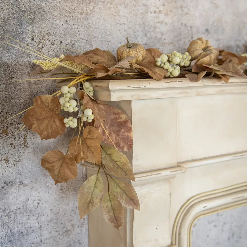 Beige Mixed Leaf & Pumpkin Garland