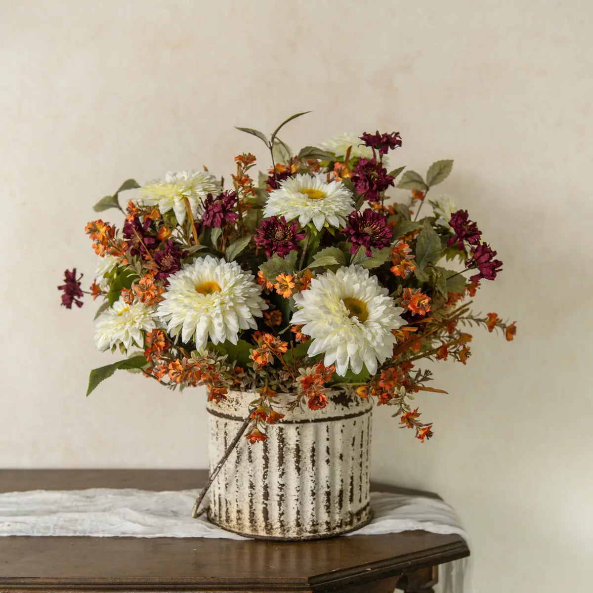 Orange Wild Flower & Grass Bush