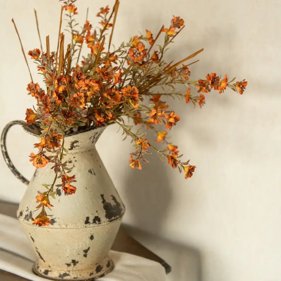 Orange Wild Flower & Grass Bush
