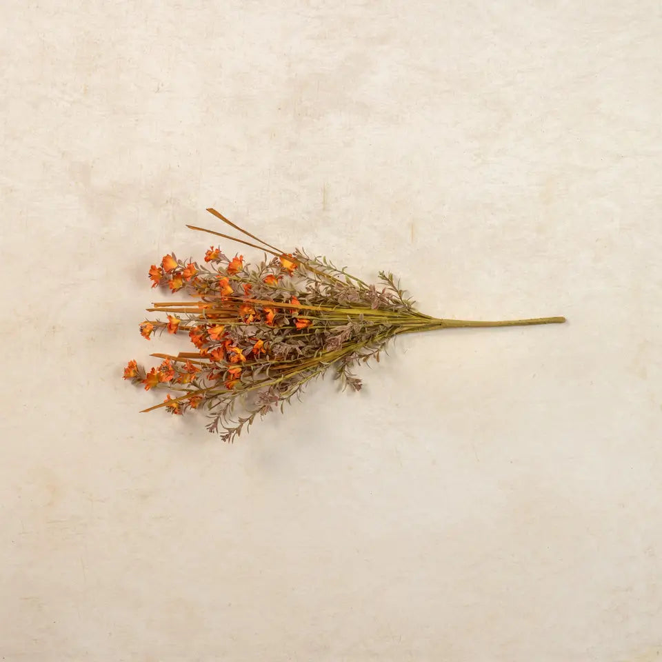Orange Wild Flower & Grass Bush