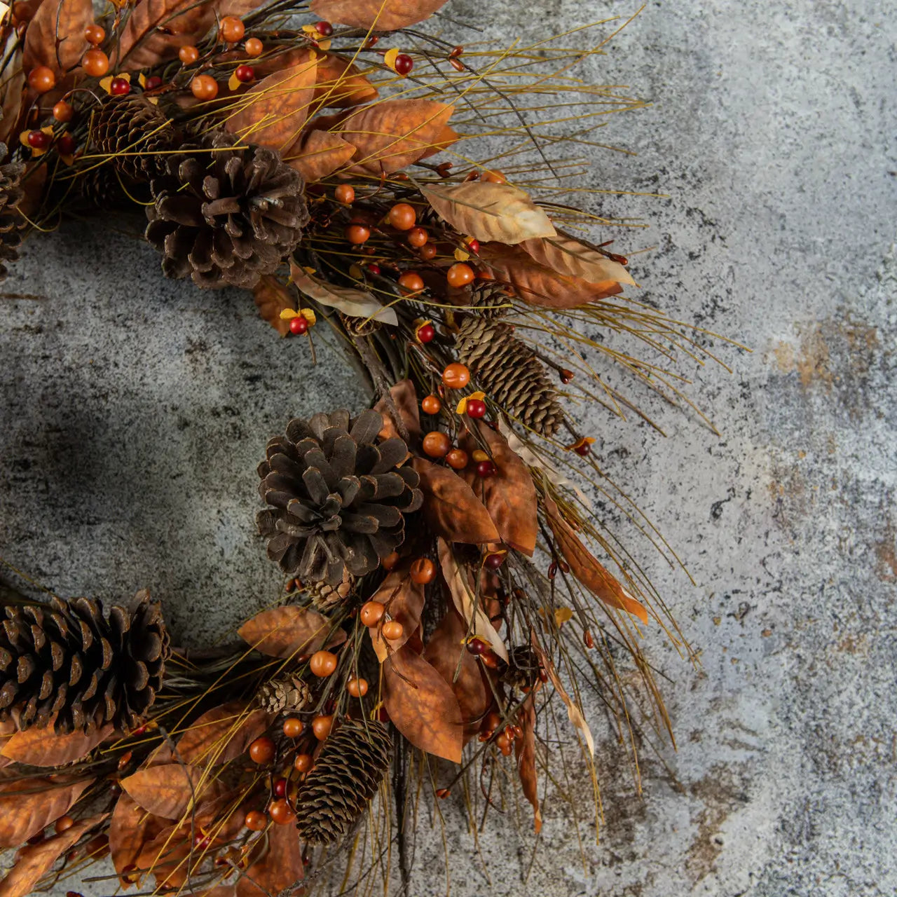 Orange Pine Wreath