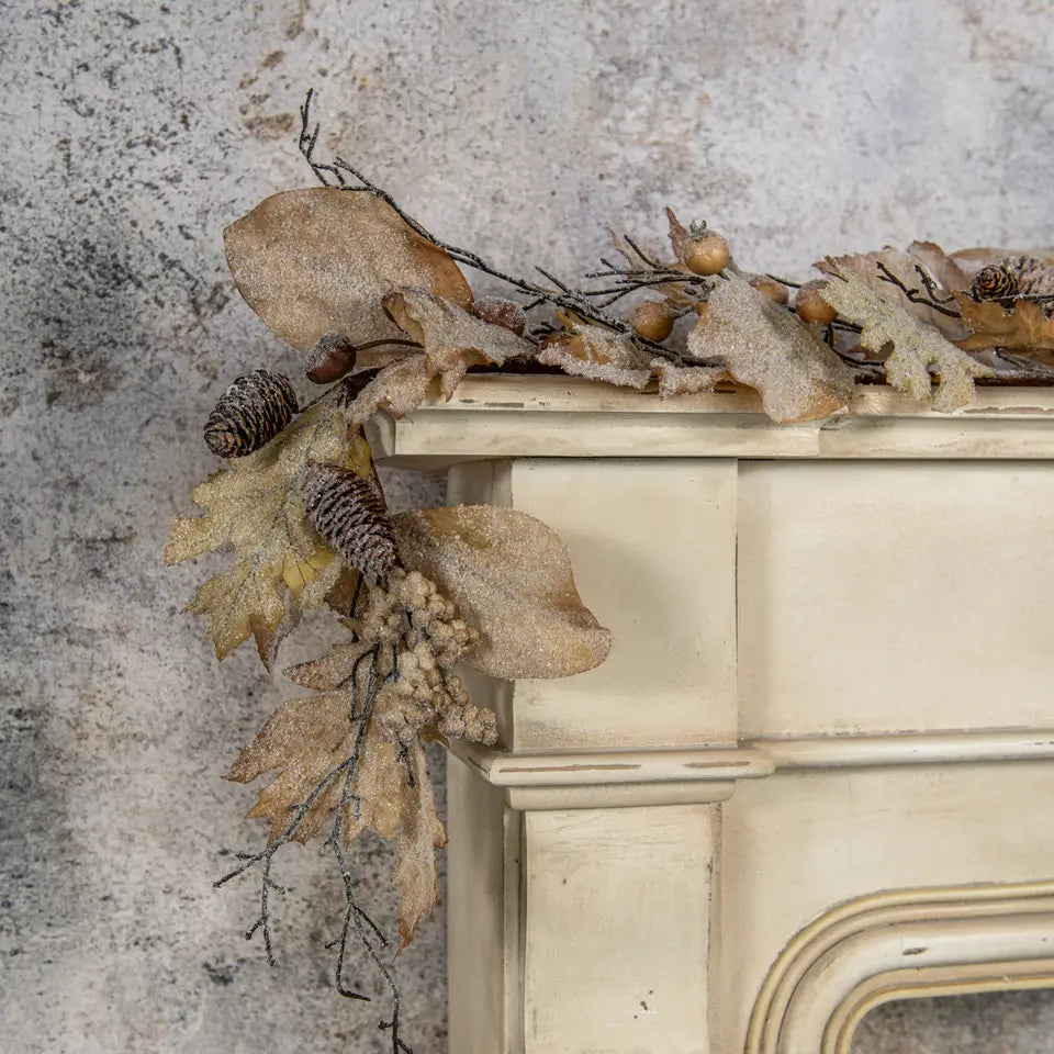Frosted Woodland Leaf Garland