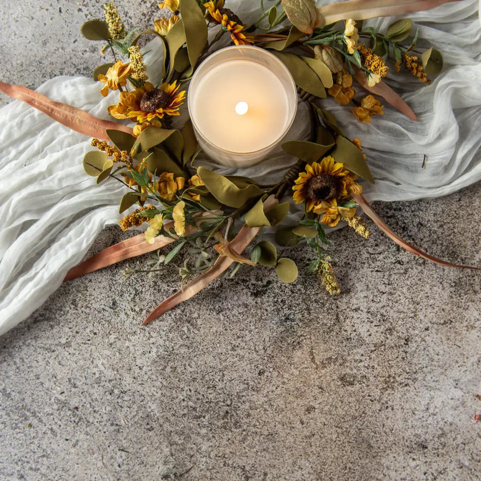 Mini Sunflower & Wild Flower Candle Ring