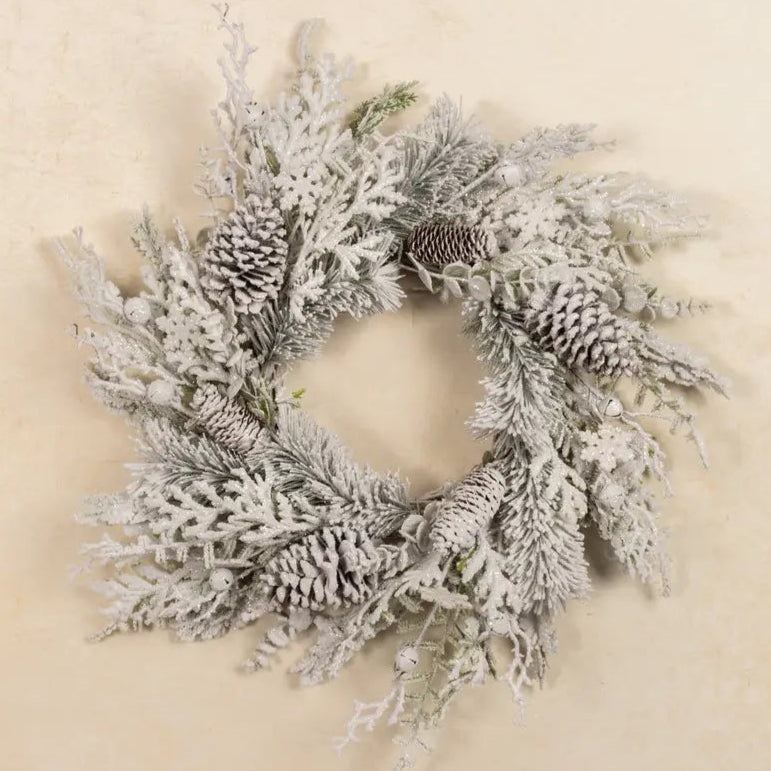 Snowy Pine With Pincones & Snowflakes Wreath