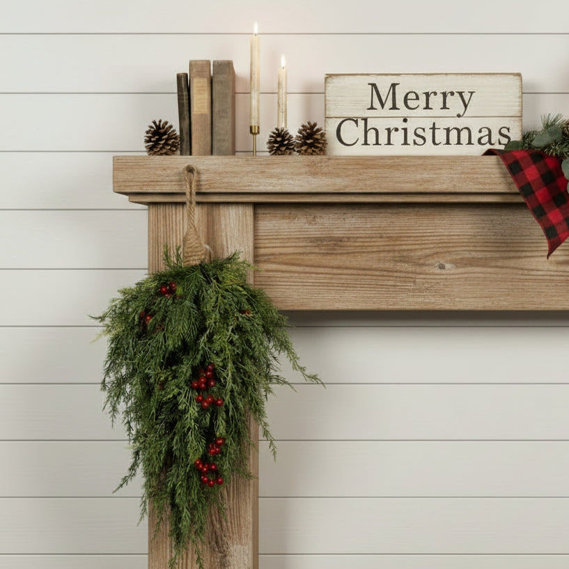 Pine, Cedar & Berries Hanging Swag