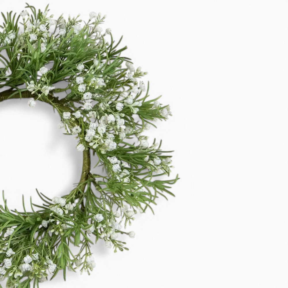 White Baby's Breath Candle Ring