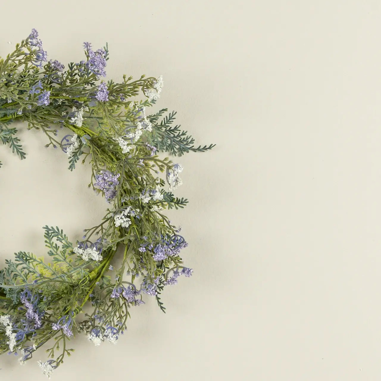 Cream & Purple Queen Anne's Lace Candle Ring