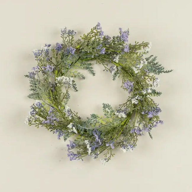 Cream & Purple Queen Anne's Lace Candle Ring