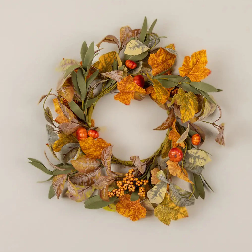 Maple Leaf & Mini Pumpkin Candle Ring