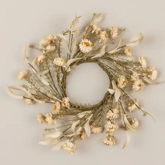 Cream Mini Daisy Candle Ring