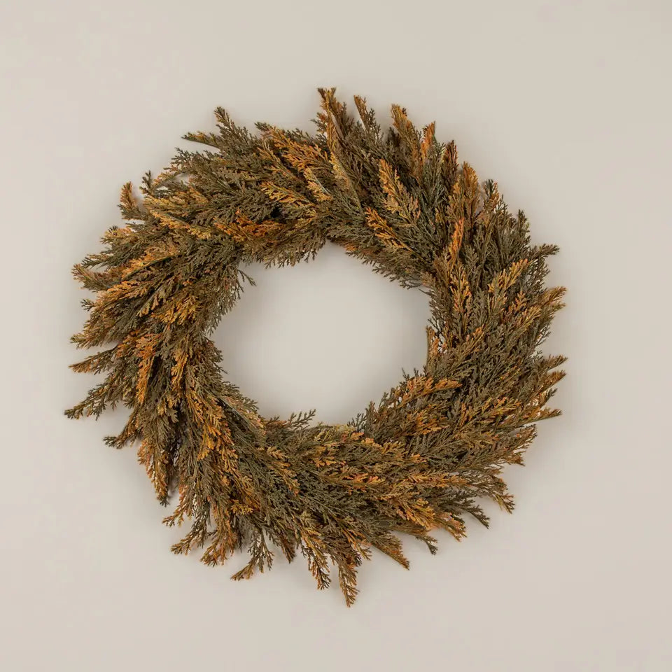 Orange Tipped Juniper Wreath