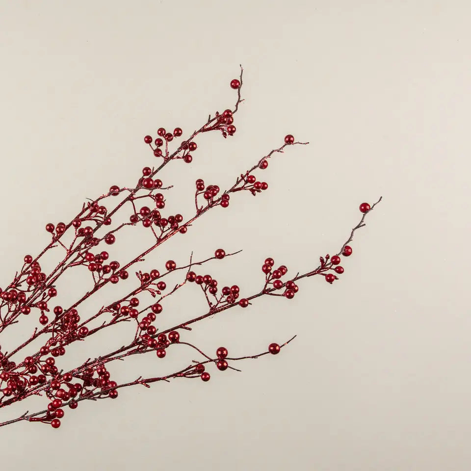 Glittered Red Berry Bush