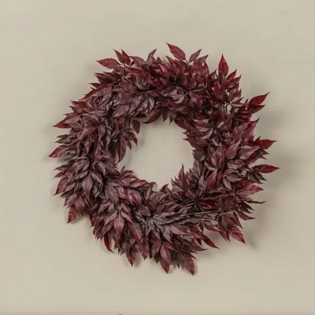 Burgundy Spikenard Leaf Wreath