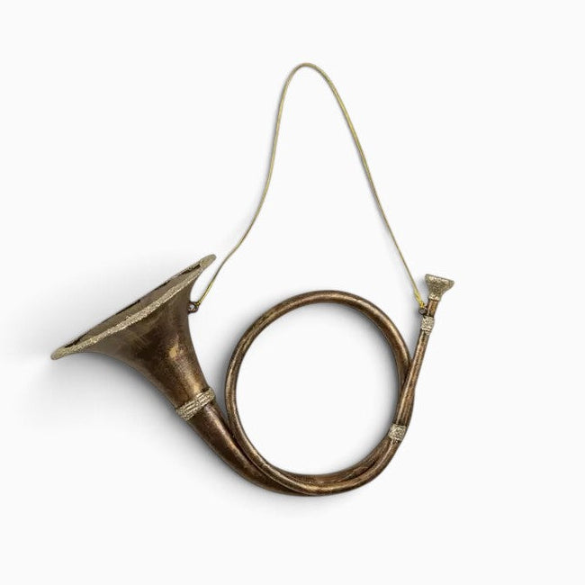 Gold French Horn Ornament