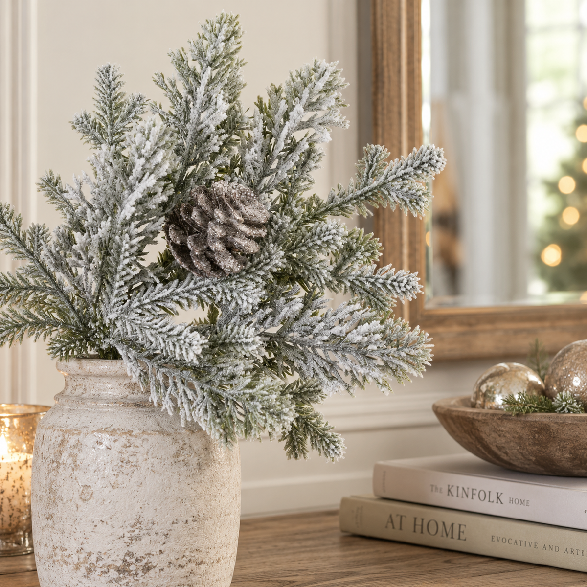 Glittered Pine & Pinecone Pick