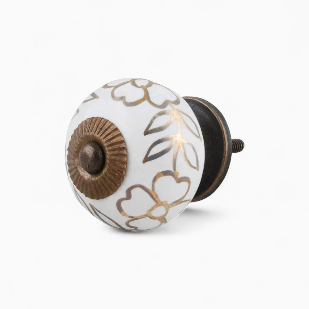 Gold Leaf Ceramic Knob