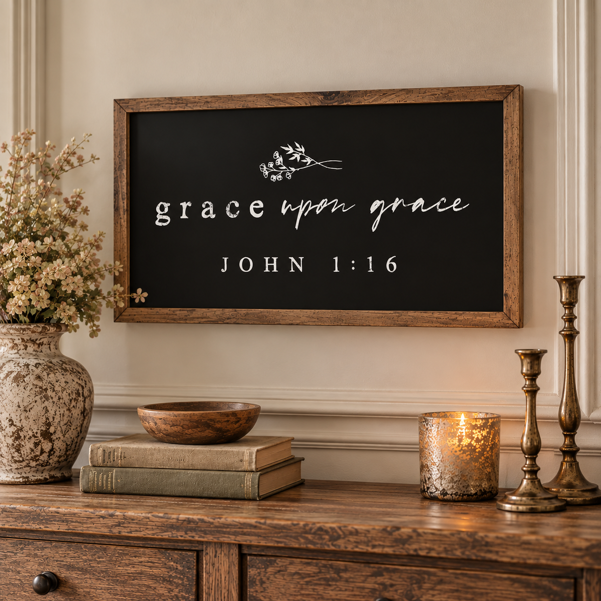 Grace Upon Grace Wood Framed Print