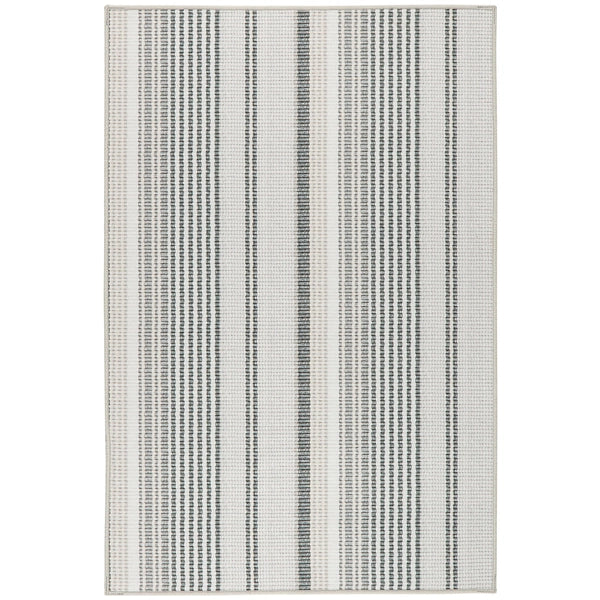 Gradation Ticking Grey Machine Washable Rug