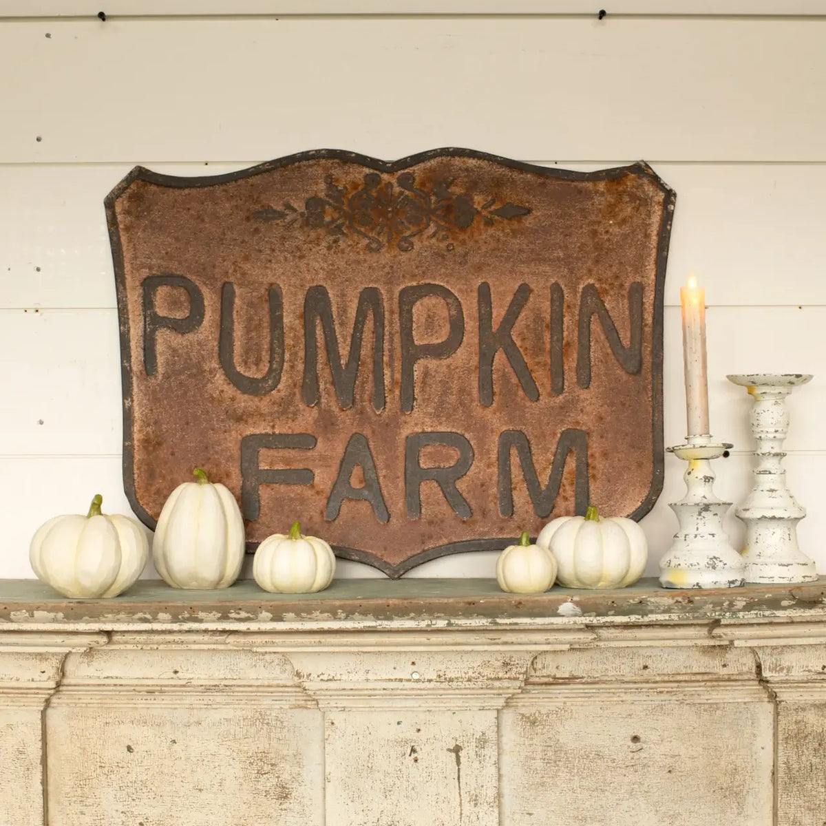 Pumpkin Farm Crest Metal Sign
