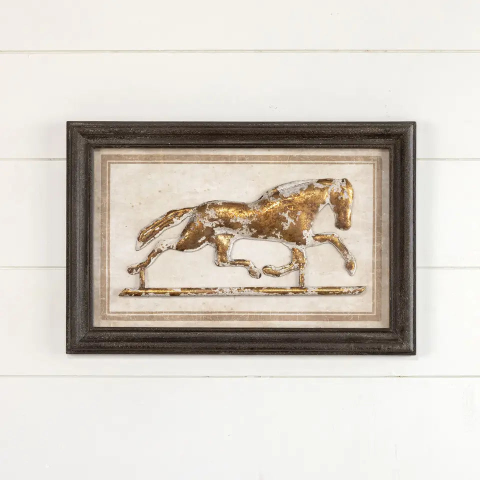 Framed Metal Horse