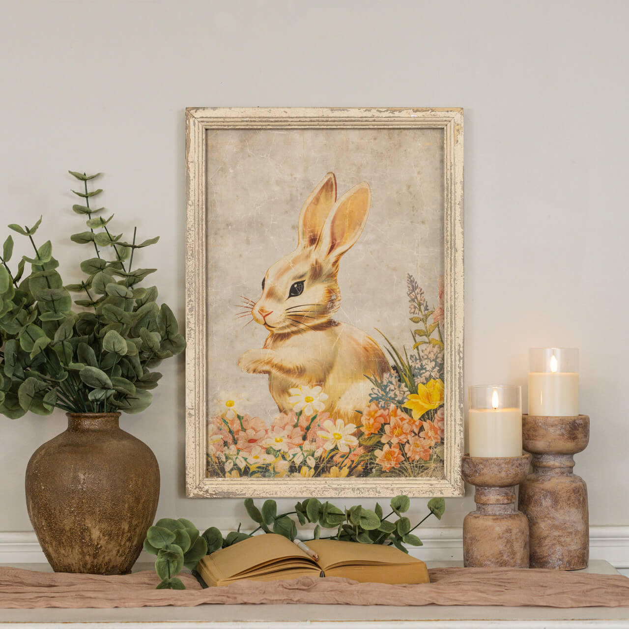 Framed Cream Bunny Print