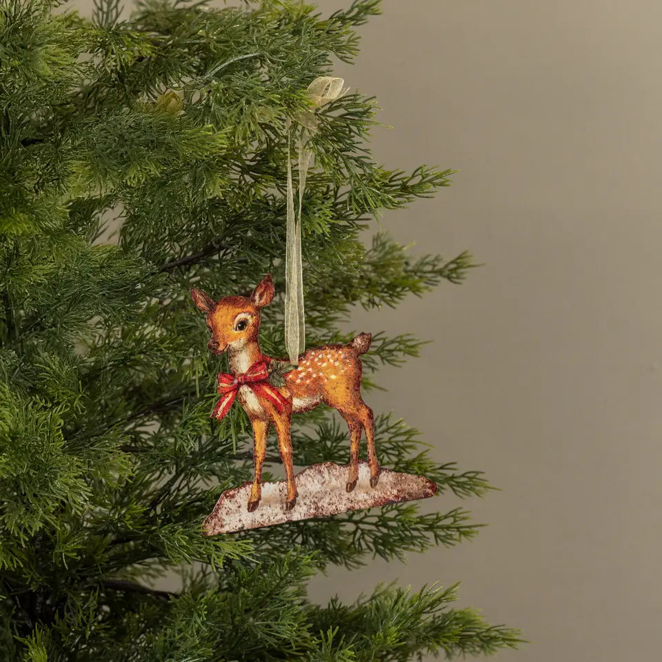 Vintage Holiday Metal Ornament