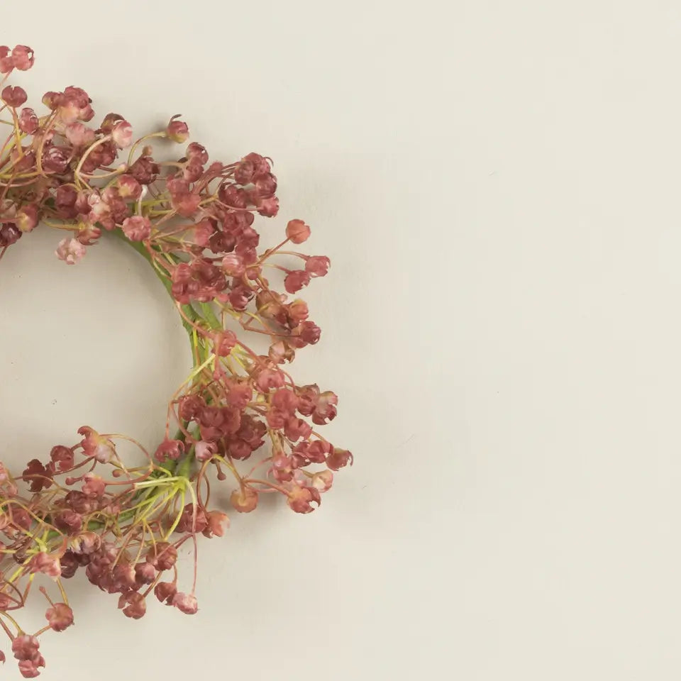 Wine Baby's Breath Candle Ring