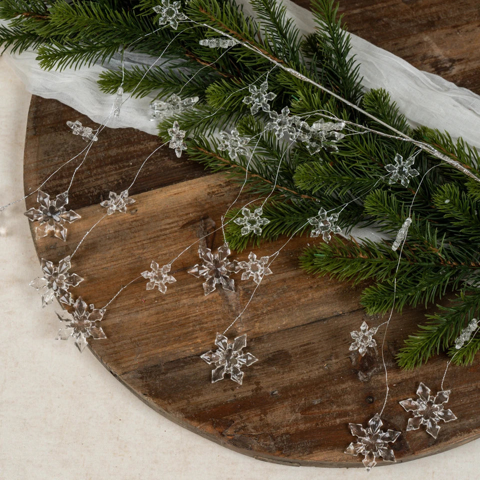 Silver Draping Crystal Snowflake Spray