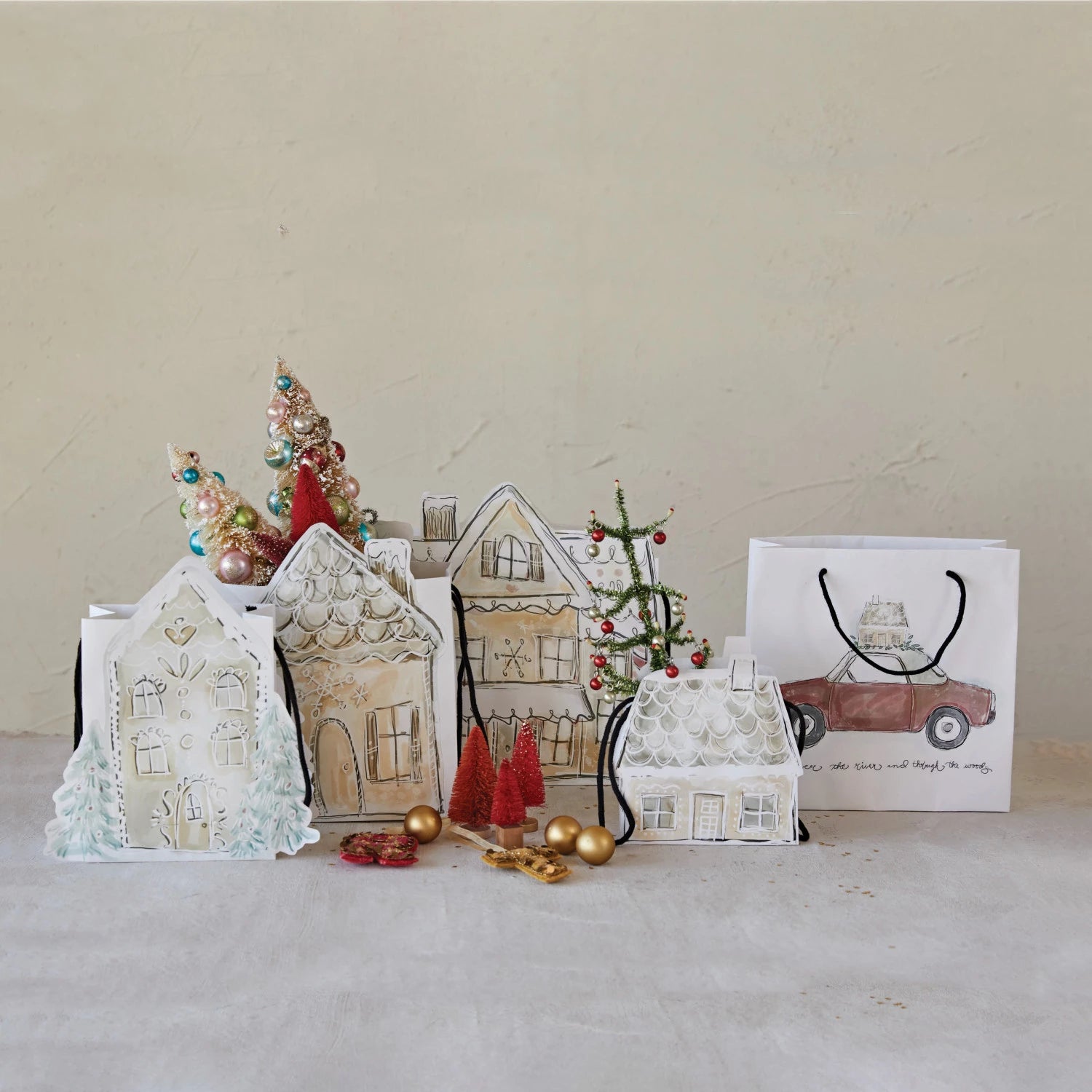 Handmade Recycled Paper House Gift Bag