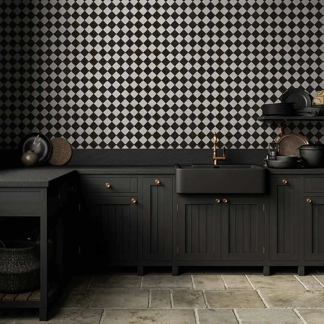 Vintage Check Textured Peel & Stick Wallpaper
