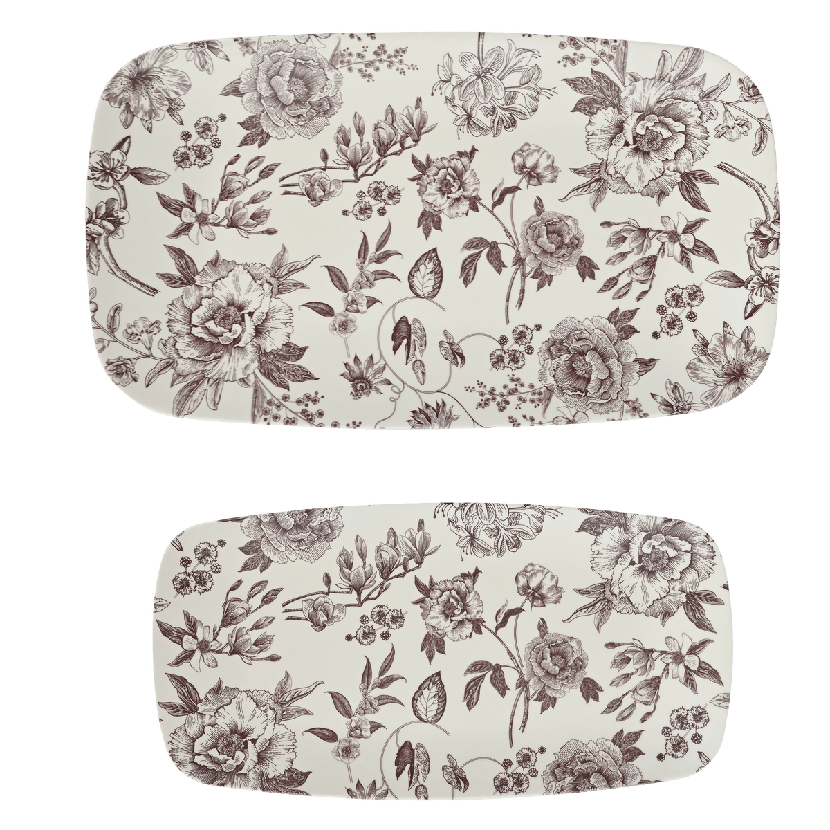 Brown Delft Stacking Melamine Tray Set