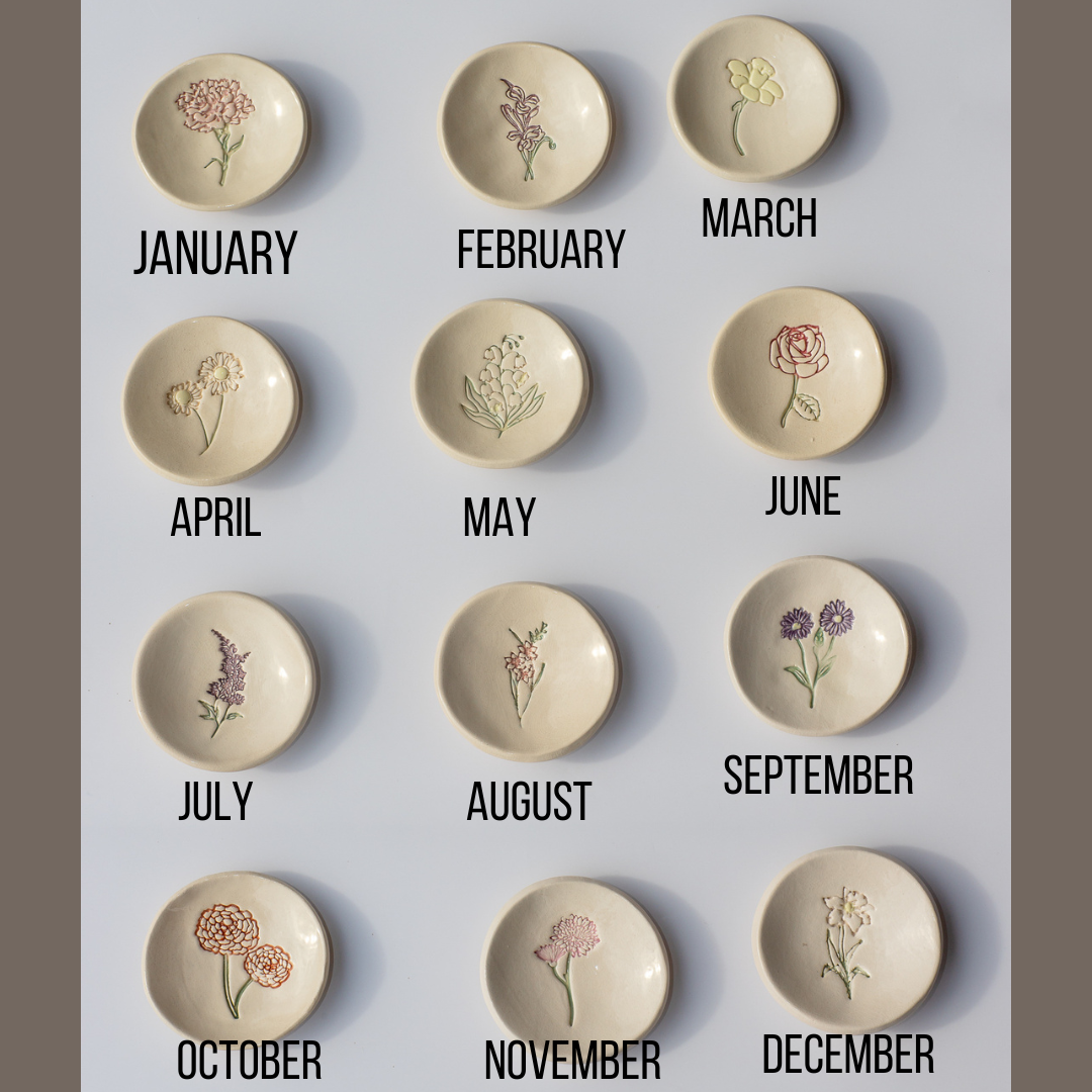 Birth Flower Ring Dish