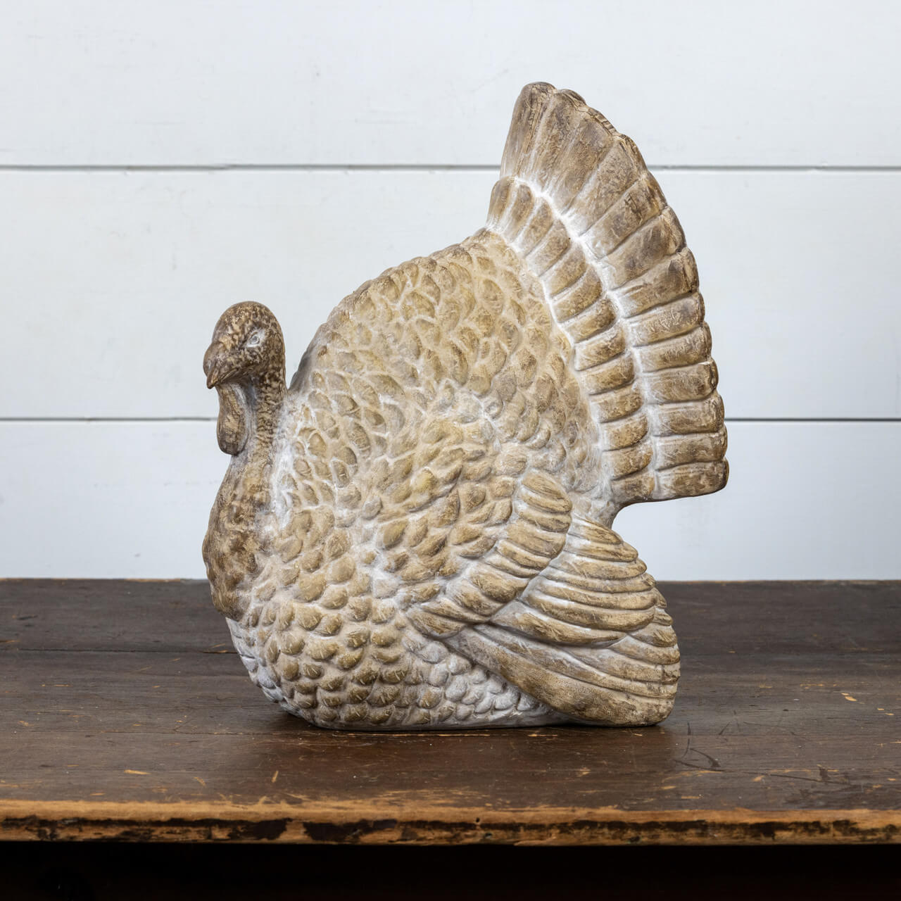Whitewashed Resin Turkey