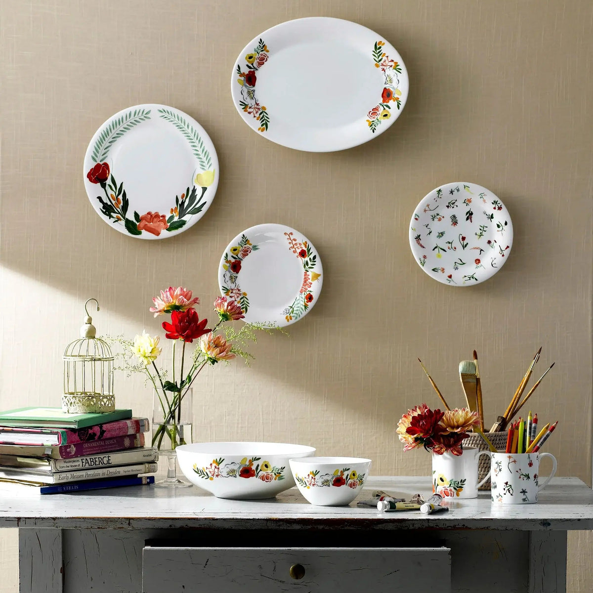 Language Of Flowers 14" Oval Platter