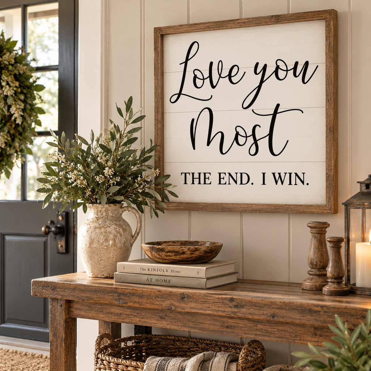 Love You Most Wood Framed Print