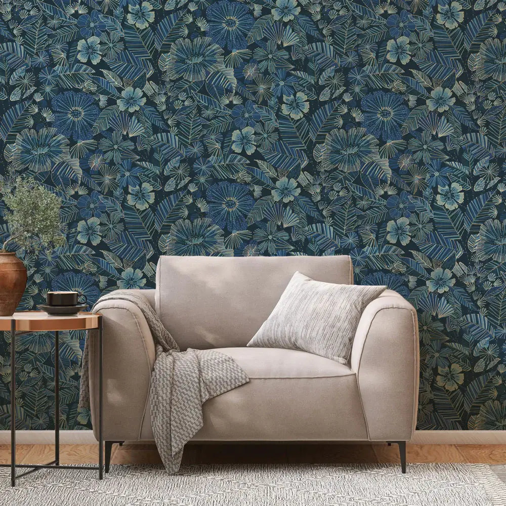 Metallic Bloom Peel & Stick Wallpaper