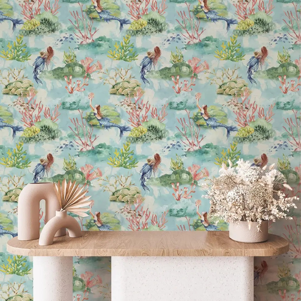 Mermaid Toile Peel & Stick Wallpaper
