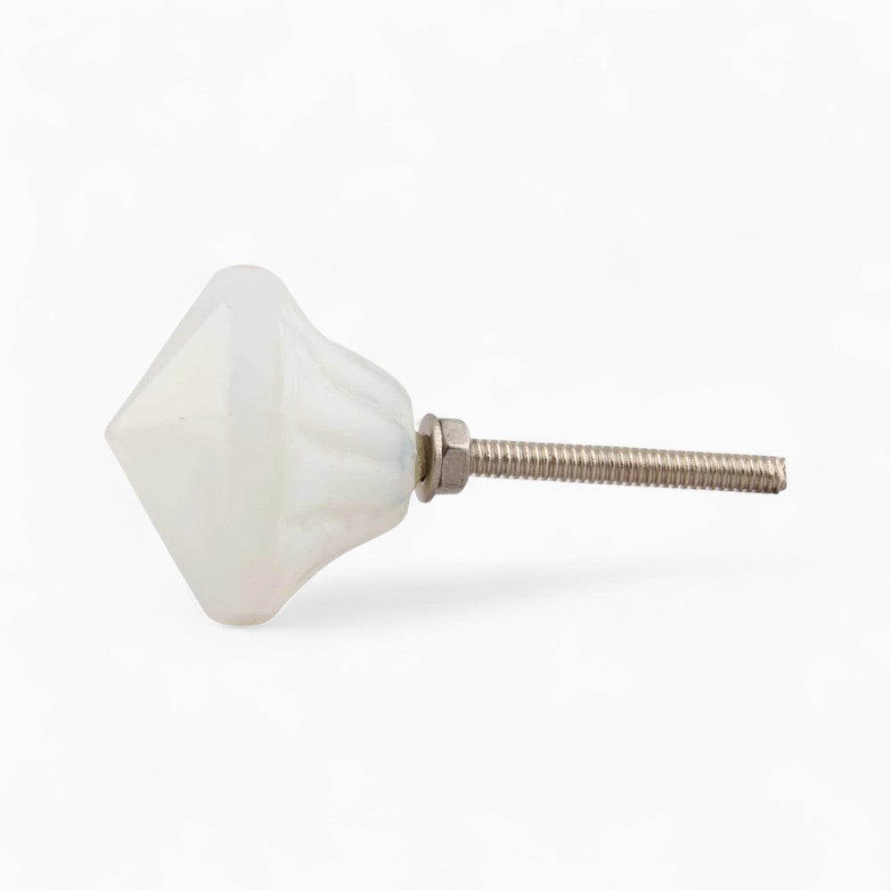 Milk Glass Diamond Knob