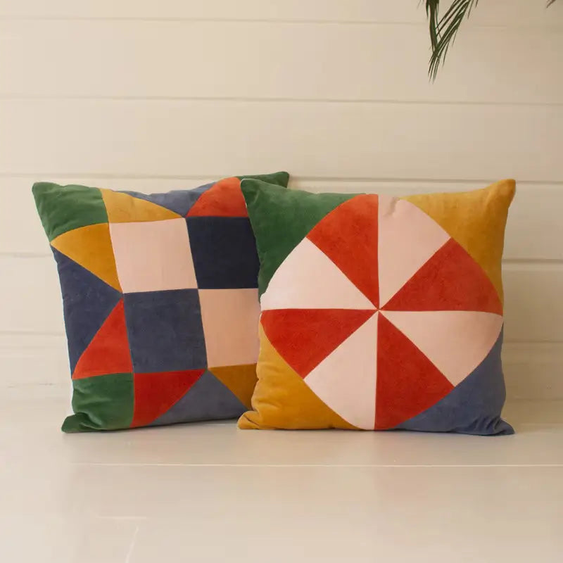 Velvet Patchwork Pillow Set