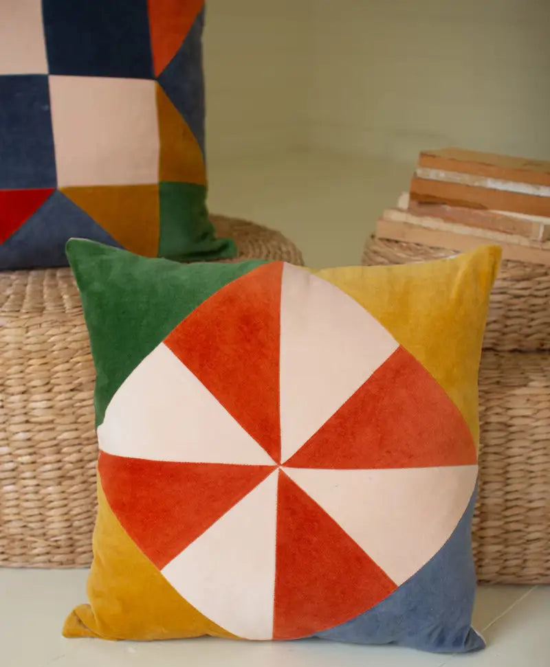 Velvet Patchwork Pillow Set