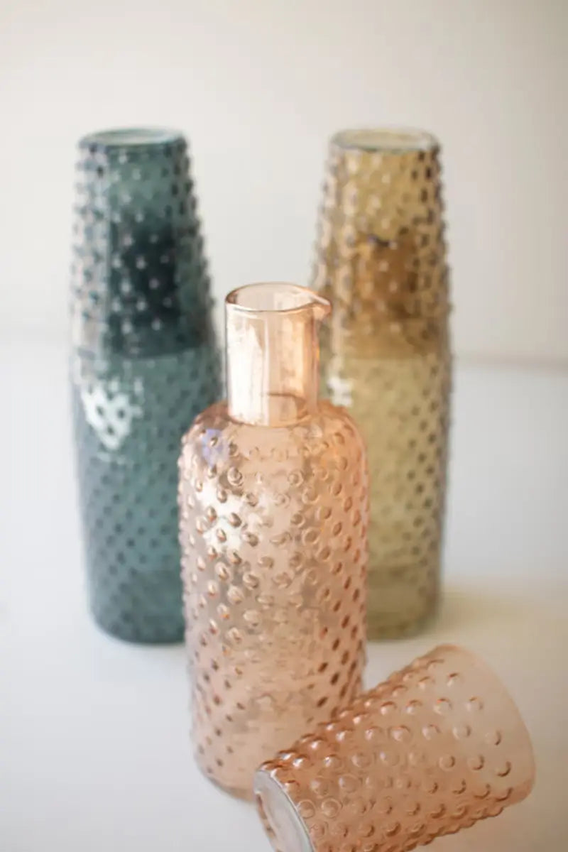 Bubble Glass Carafe With Tumbler Set