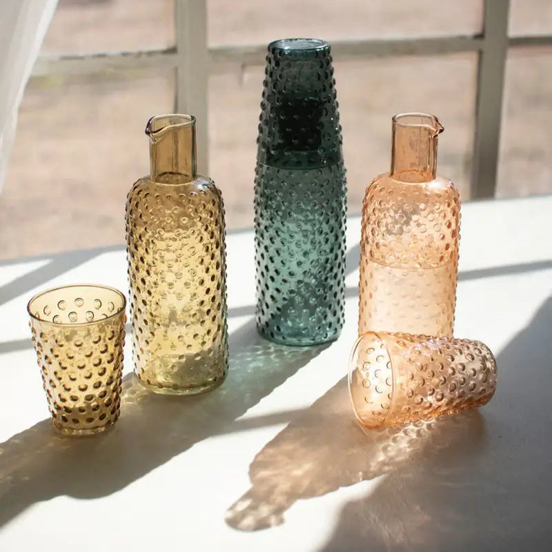 Bubble Glass Carafe With Tumbler Set