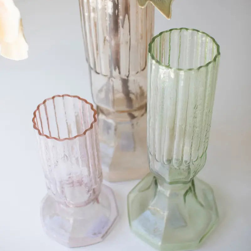 Fluted Glass Vase Set