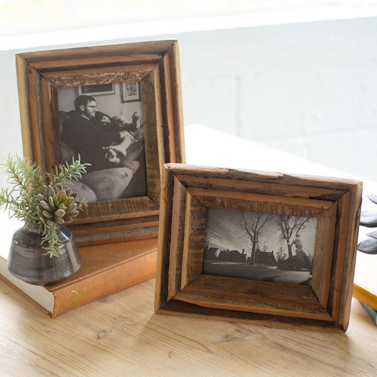 Recycled Wood Beveled Frame Set